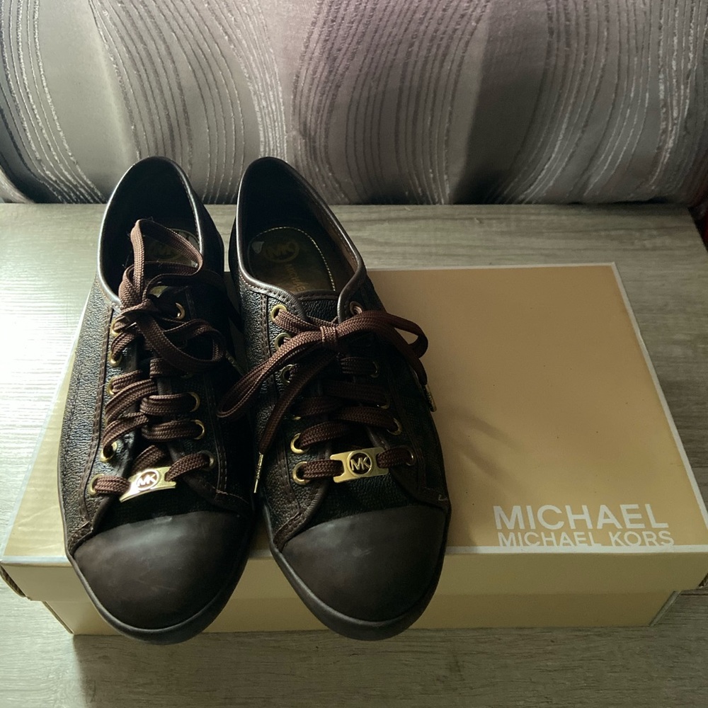 Michael Kors Brown Lace Up Sneakers
